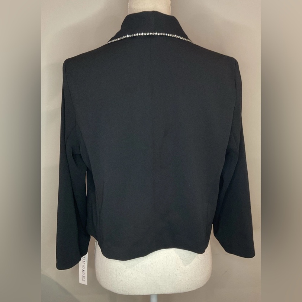 Shelby & Palmer Women Embellished Cropped Blazer/Jacket Black Sz L NWT - Picture 2 of 10